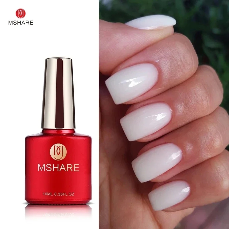 Best of MSHARE Milky White Builder Nail Extension Gel In A Bottle 10ml Self Leveling Nails Quick Building Clear Pink UV Led Gel Reviews & Tips