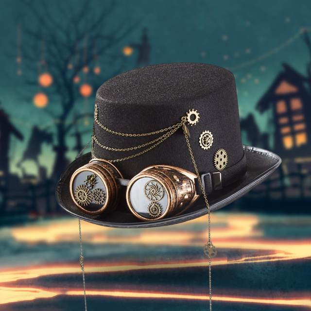 Steampunk Top Hat Gothic Vintage Head Gear Punk Brújula Decorativos  Accesorios de disfraces rústicos BLESIY Sombrero de copa Steampunk