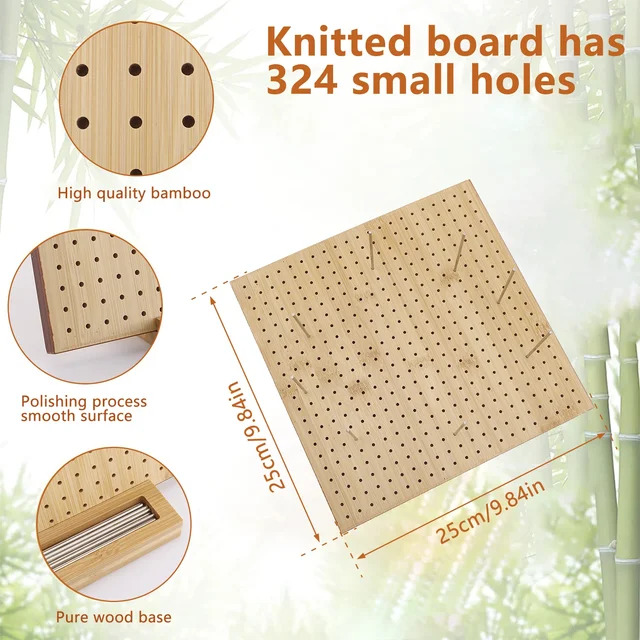 Wooden Crochet Blocking Board Needlework Blocking Mats with 8 Stainless  Steel Rod Pins for Granny Squares Adults Grandmothers - AliExpress