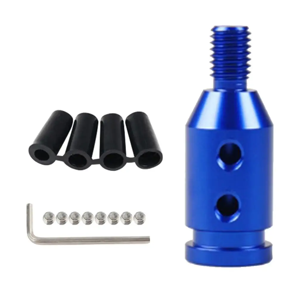 Custom Aluminum Universal Shift knob Shifter Adapter for BMW Mini Non Threaded Shifters M10x1.5 (Blue)