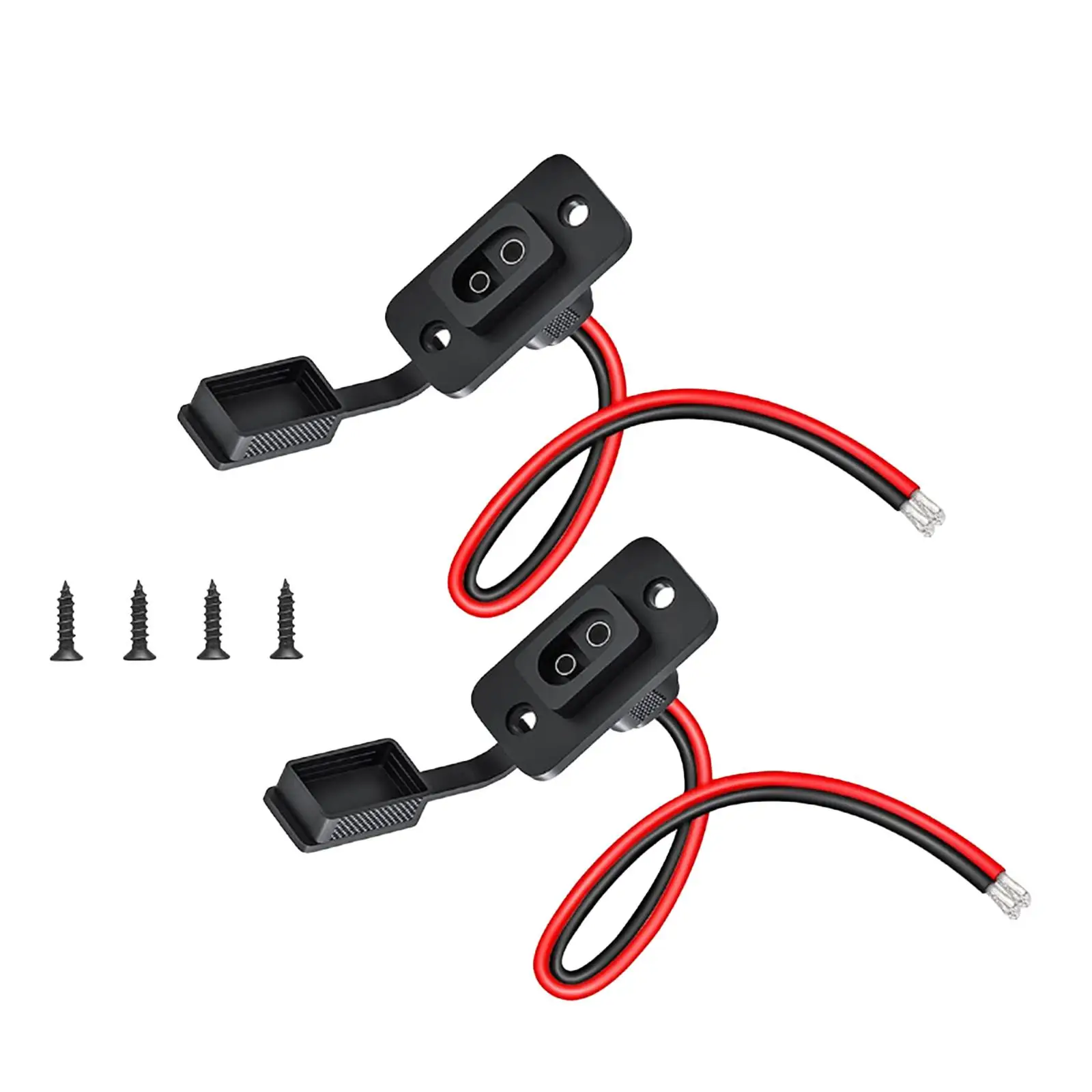 2Pcs SAE Socket Sidewall Port RV Cars 30A Flush-mountable Weatherproof Motorcycle SAE Plug Charging Cable SAE Battery Connector