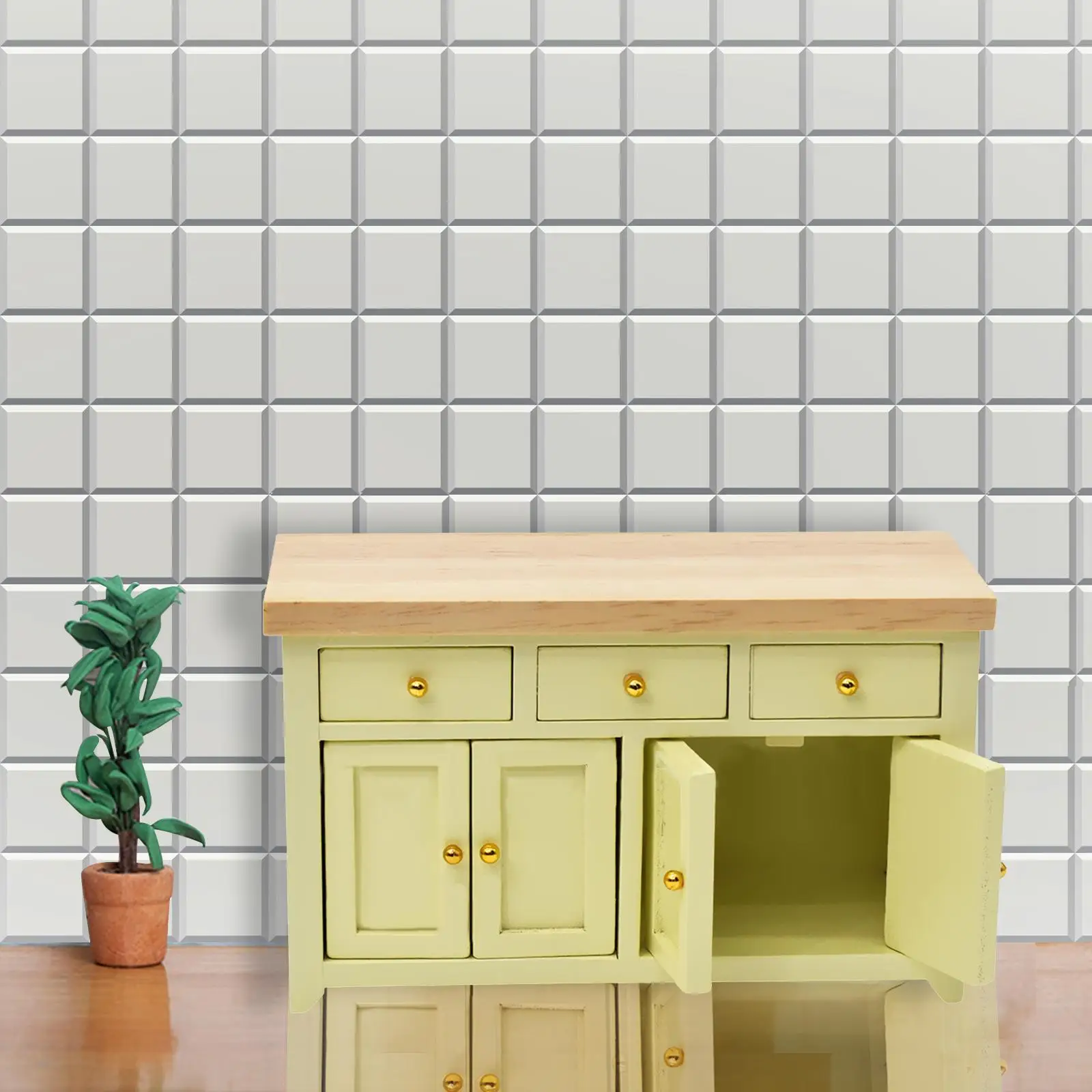 Miniature Kitchen cabinet,1:12 Display Cupboard Cabinet Miniature