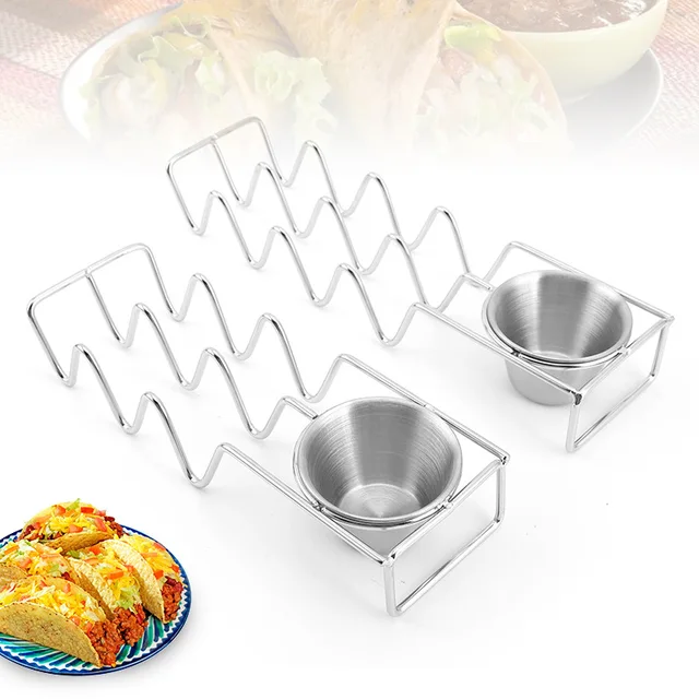 Mexican Taco Holder Stainless Steel Pancake Rack Chicken Roll Holder  V-shaped Pizza Display Food Rack Kitchen Accessories Tools - AliExpress