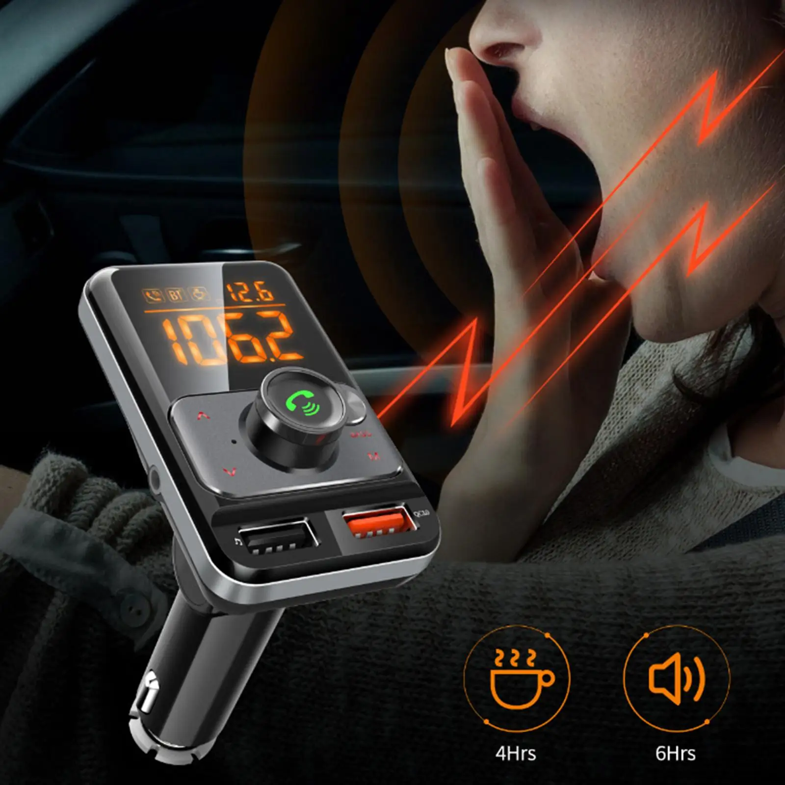 Bluetooth FM LED Display MP3 Player for Car Stereo PC