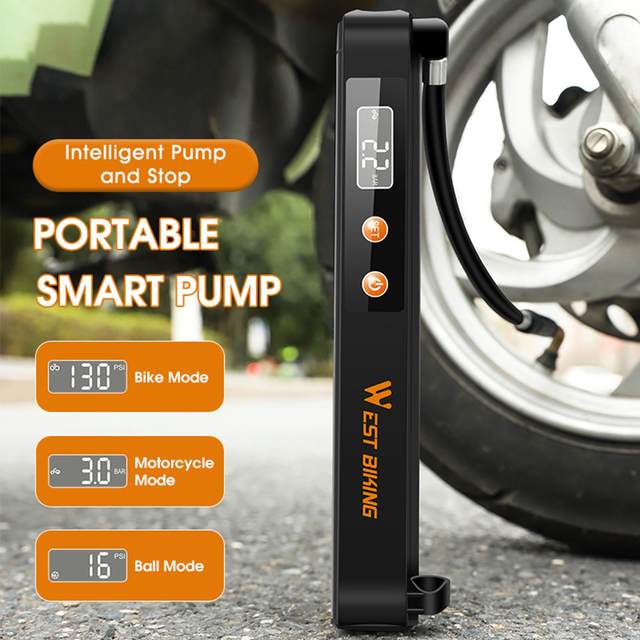Compact Digital Tyre Inflator Portable USB Charging 1500mAh Battery Handheld Rechargeable 130PSI for Vehicle Other 