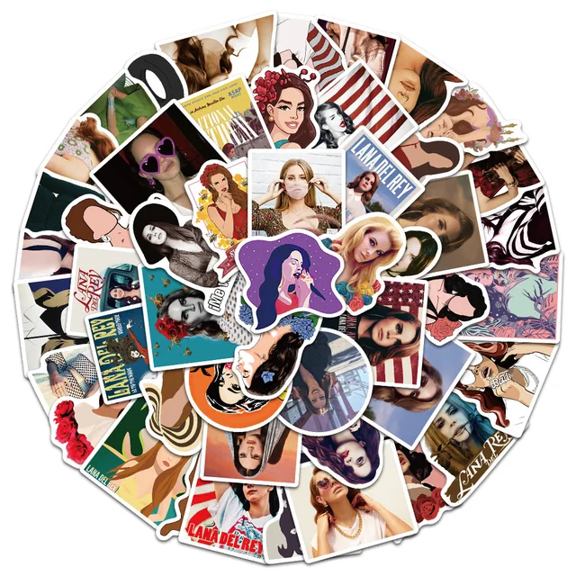 50PCS American Female Singer Lana Del Rey Sticker for Luggage Laptop IPad  Skateboard Journal Waterproof Stickers - AliExpress