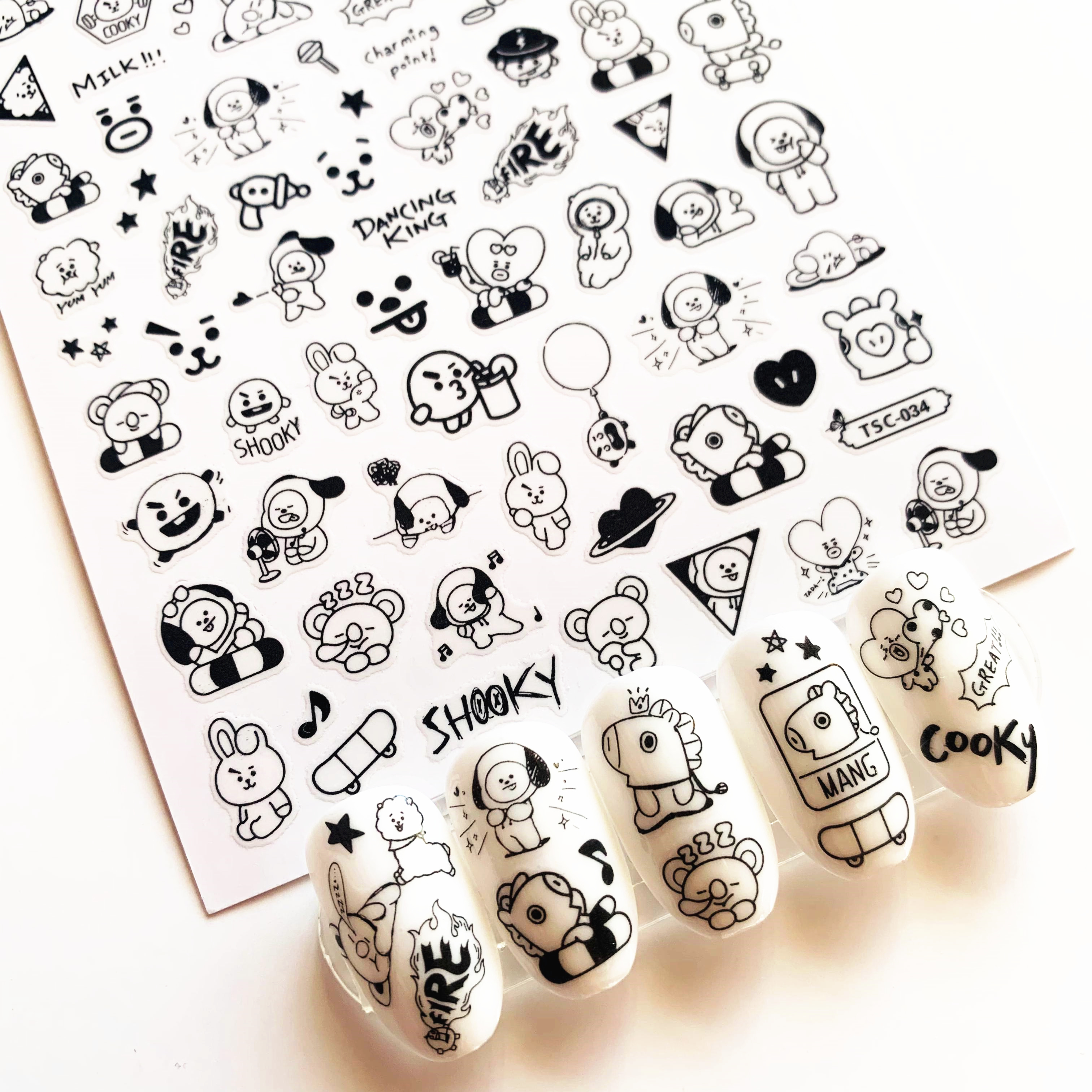 Best of Newest TSC-034 Cartoon TSC Series Fashion English Alphabet 3d Nail Art Stickers Decal Template Diy Nail Tool Decoration Reviews & Tips