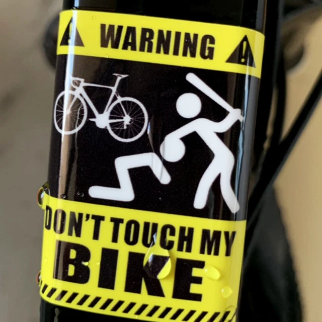 4x5cm creativo divertente non toccare la mia bici adesivi MTB