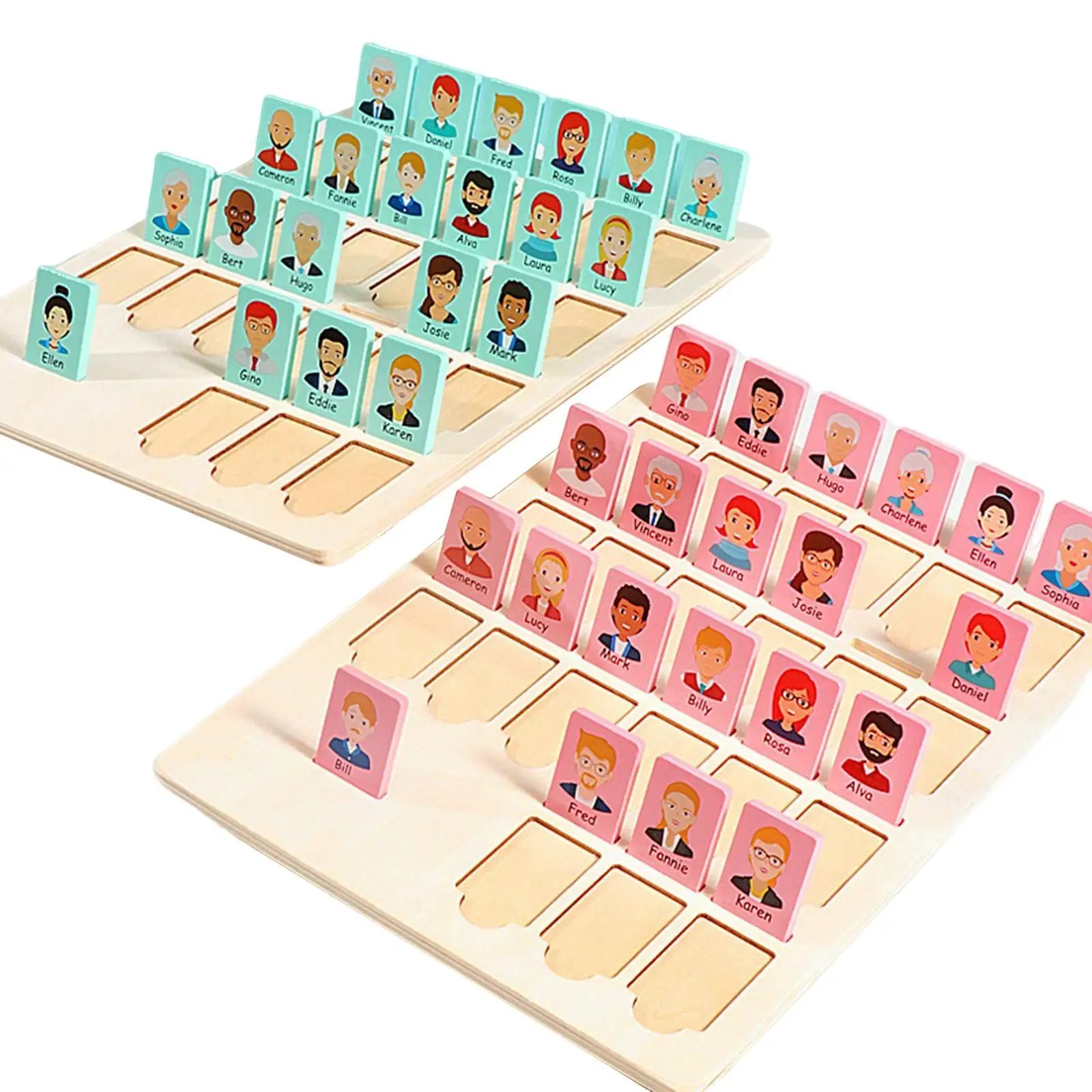 Family Guessing Game Who Classic Board toys with Cards for Interaction