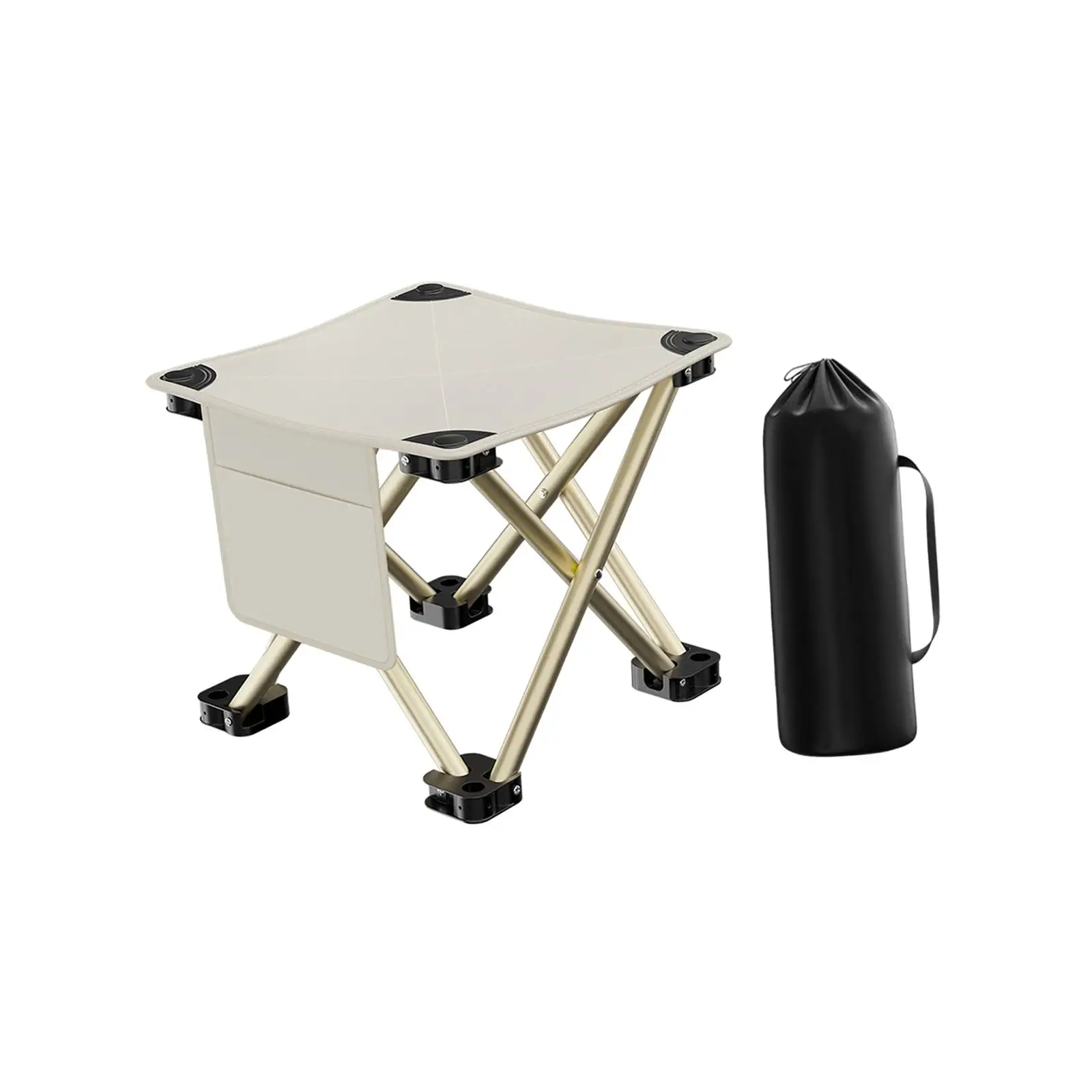 Camping Folding Stool Compact Fishing Chair Foot Rest Stable Portable Collapsible Stool for BBQ Outdoor Concert Hiking Festival