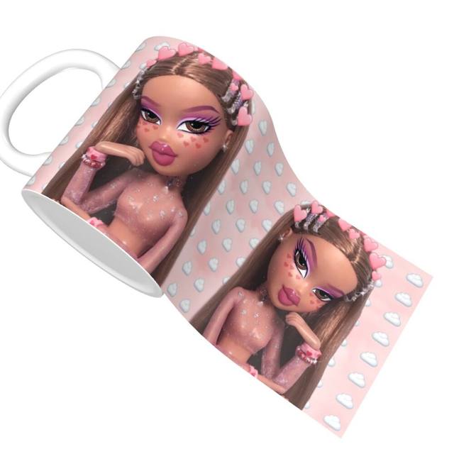 DIY Bratz Lovely Doll Ceramic Mug Custom Cartoon Manga Anime