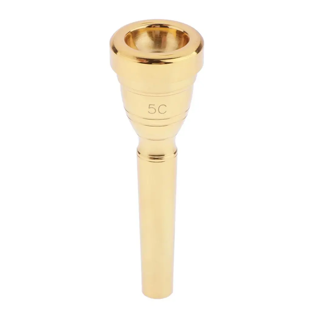 Trumpet Mouthpiece Replacement 5C Size Gold Plated Rich  Musician Instrument Accessory as Gift to Beginner Advanced Players