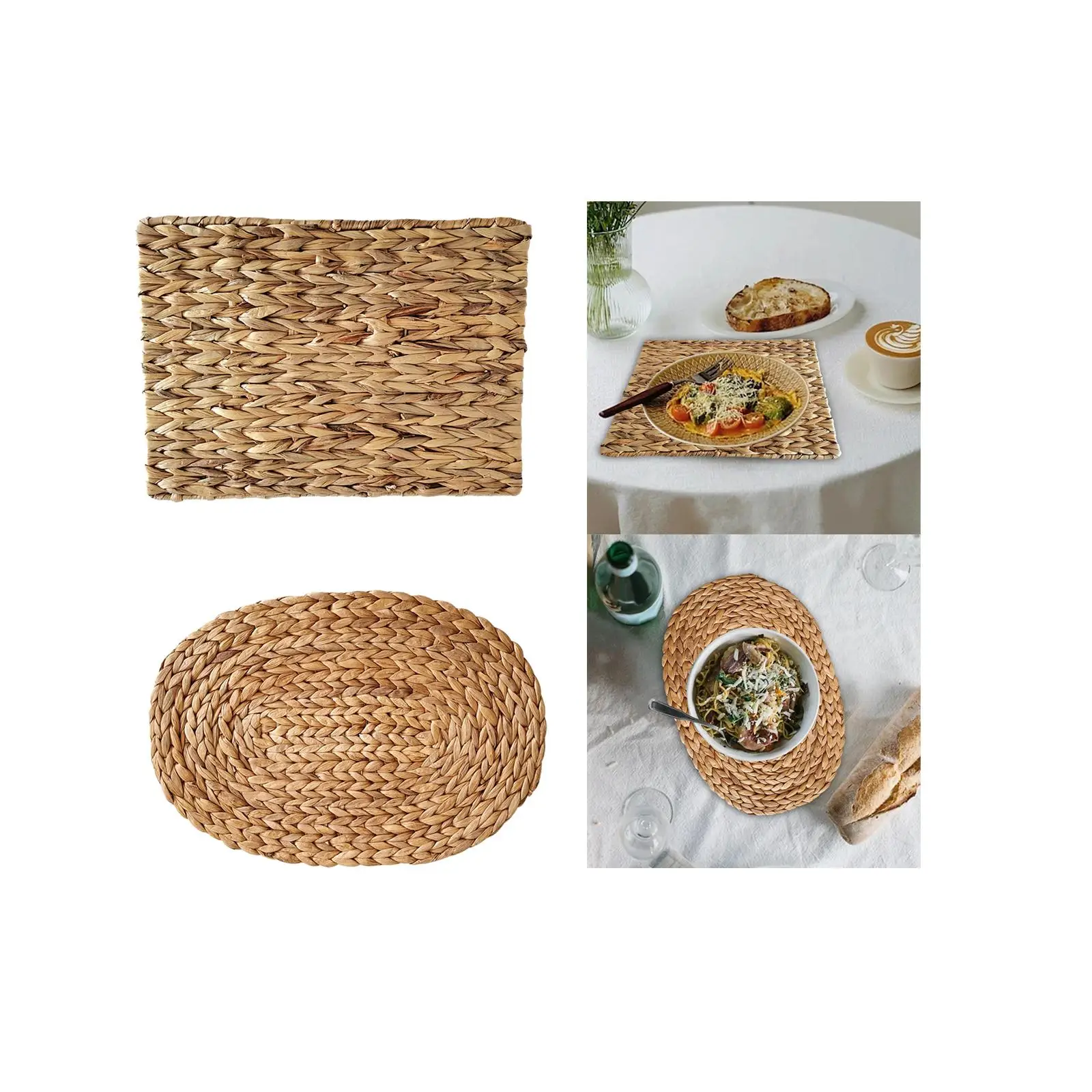 Woven Placemats Farmhouse Table Mat Heat Resistant Pads for Rectangle Oval Round Tables Dishes Coffee Cup Weddings Halloween