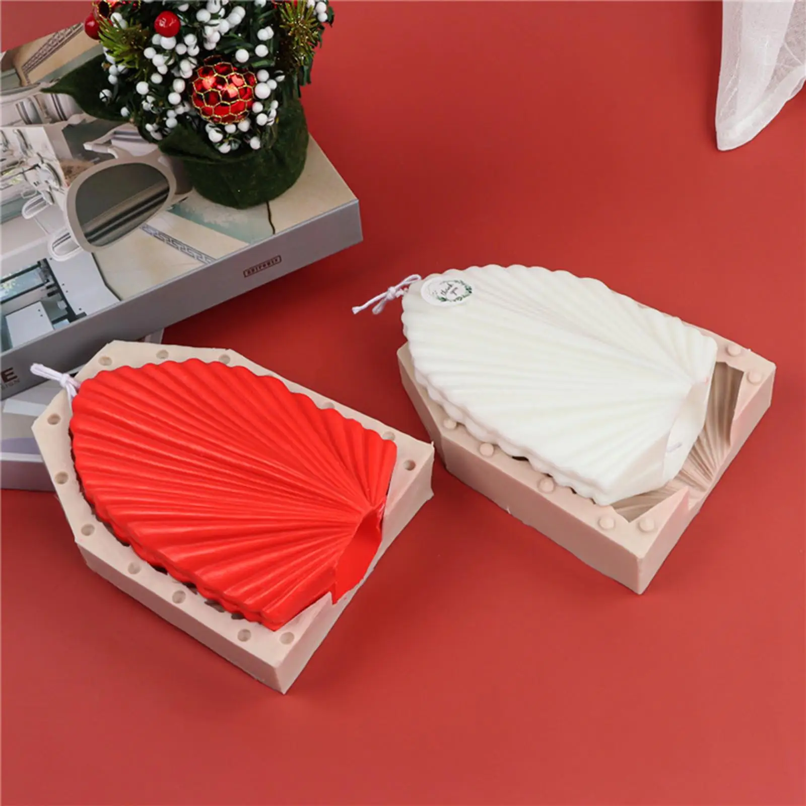 Silicone Seashell Candle Making Mold Soap Bath Bomb Making Kits, 3D Scallop Shaped DIY Craft Fondants Molds