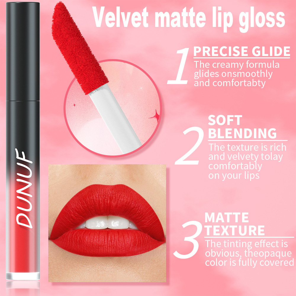 Description Picture 5 of item32 Color Lipstick Matte Lasting Lip Gloss Moisturizing Non-stick Cup Halloween Party Purple Blue Black Highly Pigments Lip Glaze