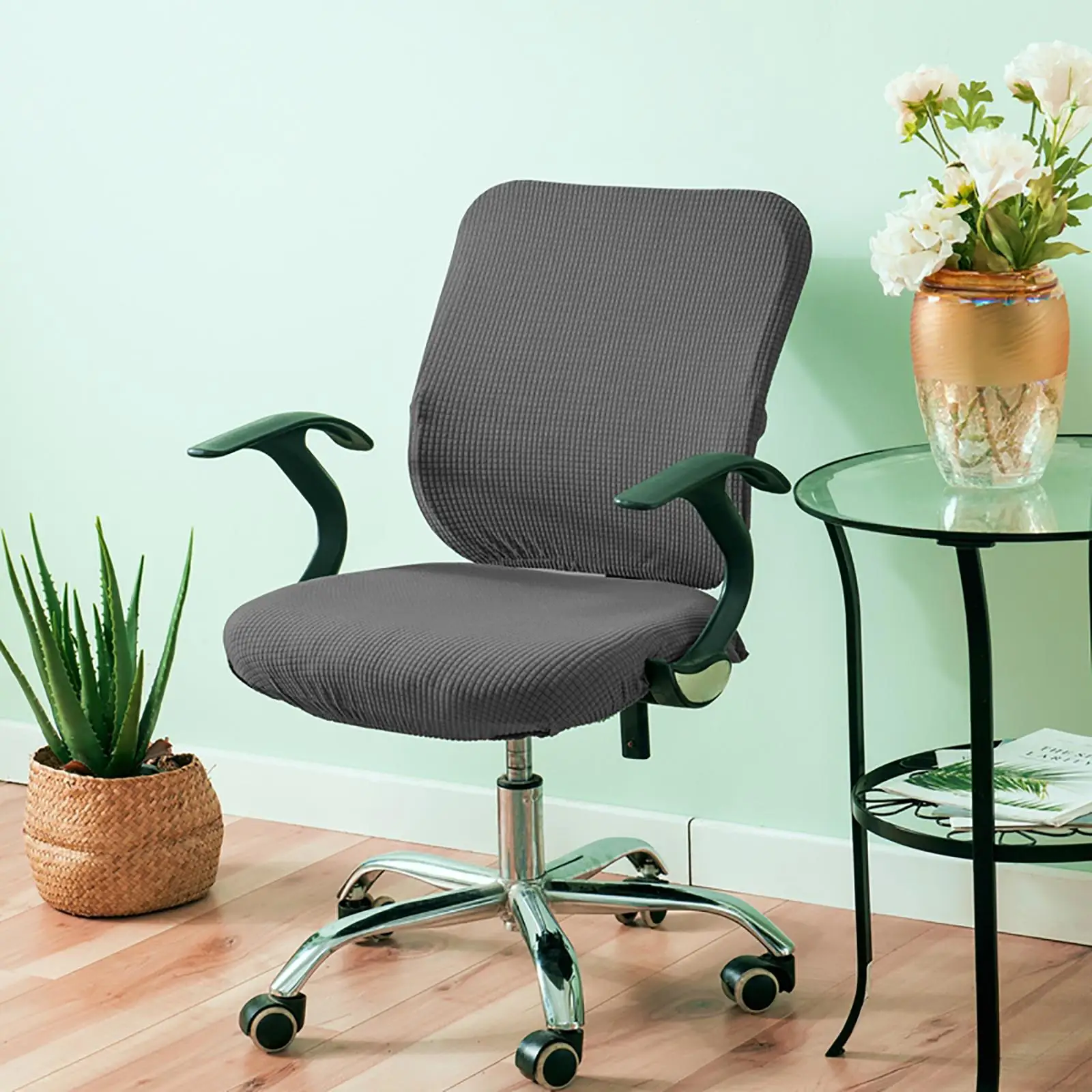 Office Chair Cover Slipcover Washable Rotating Chair Seat Cover for Home Study Office
