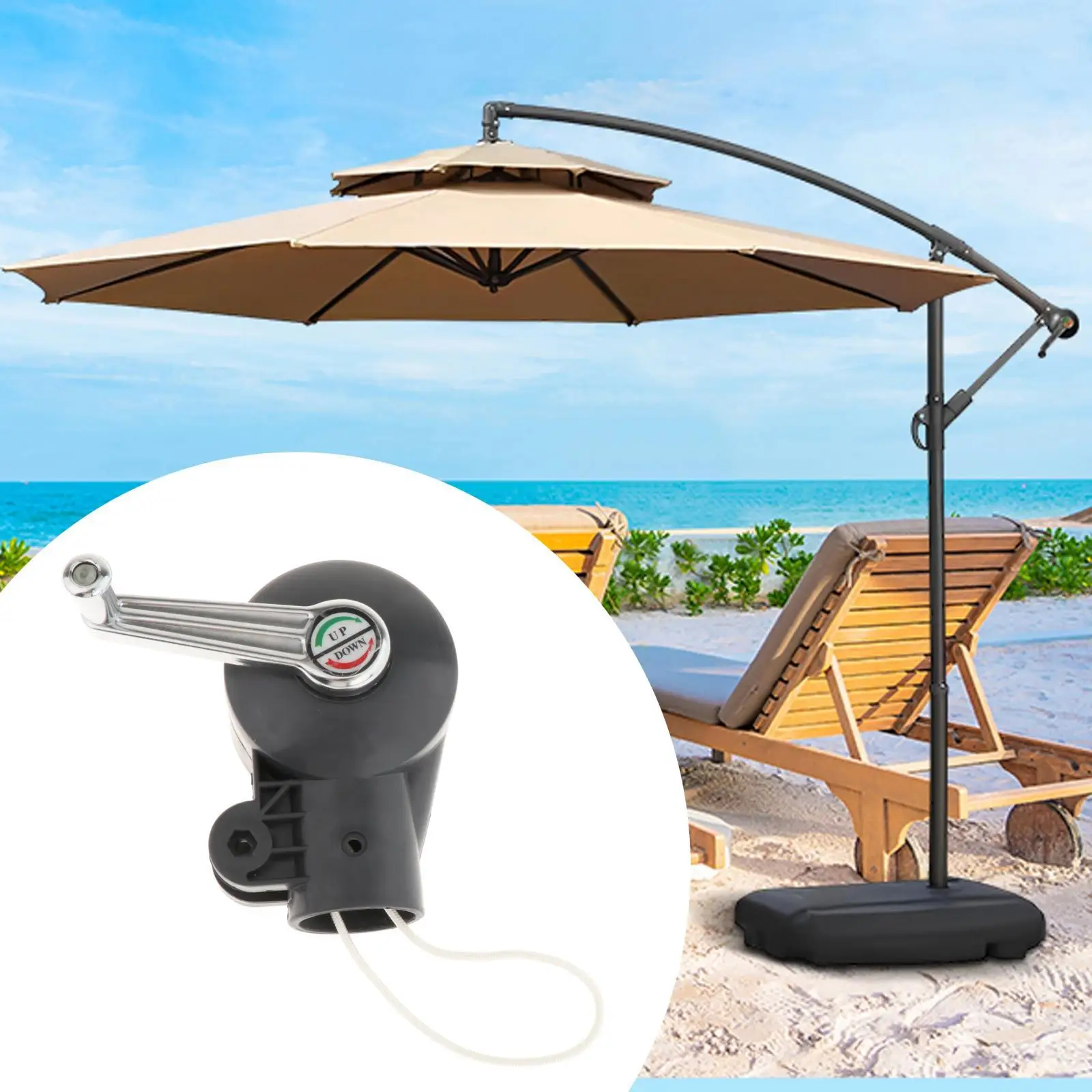 Outdoor Sturdy Hand Tool Patio Umbrella Replacements Terrace Beach Picnic