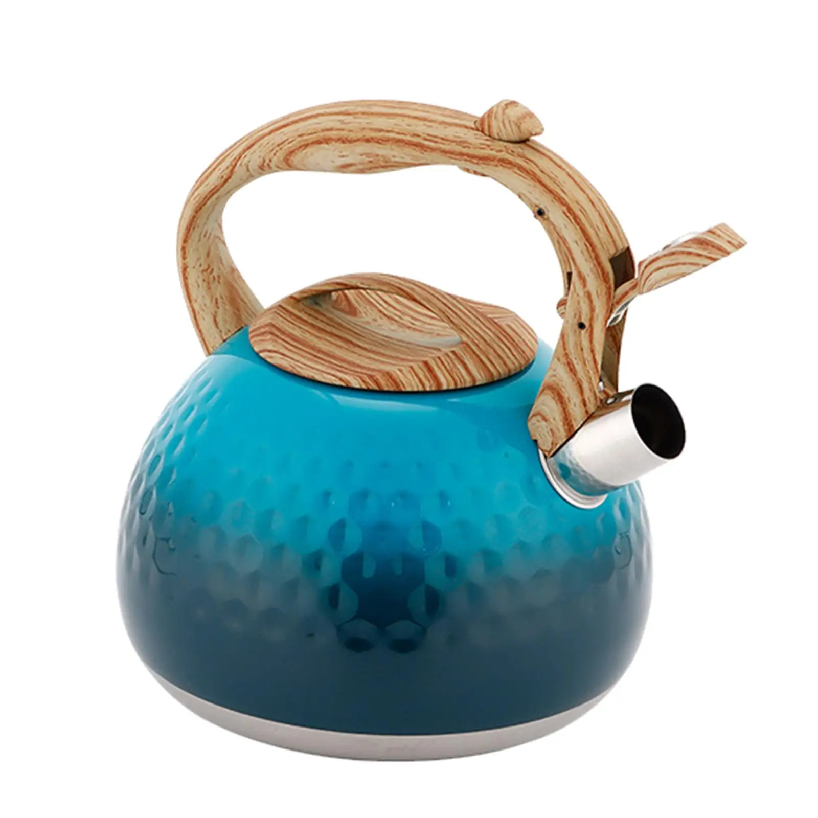 3 Pattern Teapot Whistle Water Kettle with Wooden Grain Handle Cookware for Electric Cooktop Professional Lightweight Durable