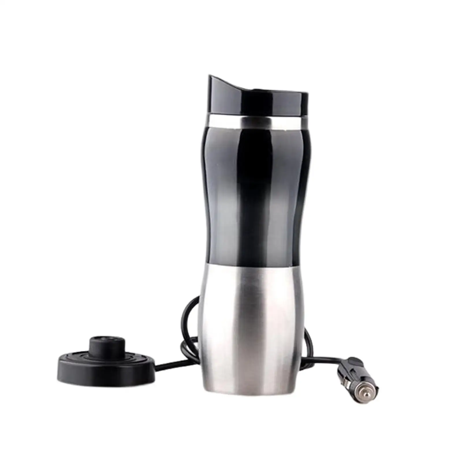  Kettle/ 12V 400ml/ Portable /Stainless Steel/ Electric Car Water Heater/ Auto Heating Bottle for Hot Water Coffee Making Milk