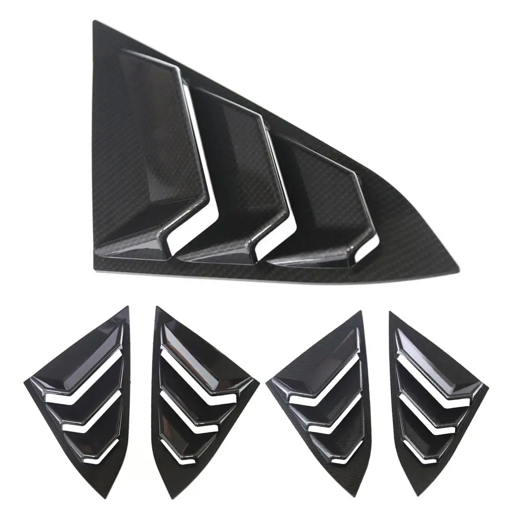 2x Car ABS Rear Window Side Tuyere Louvers for Self-adhesive