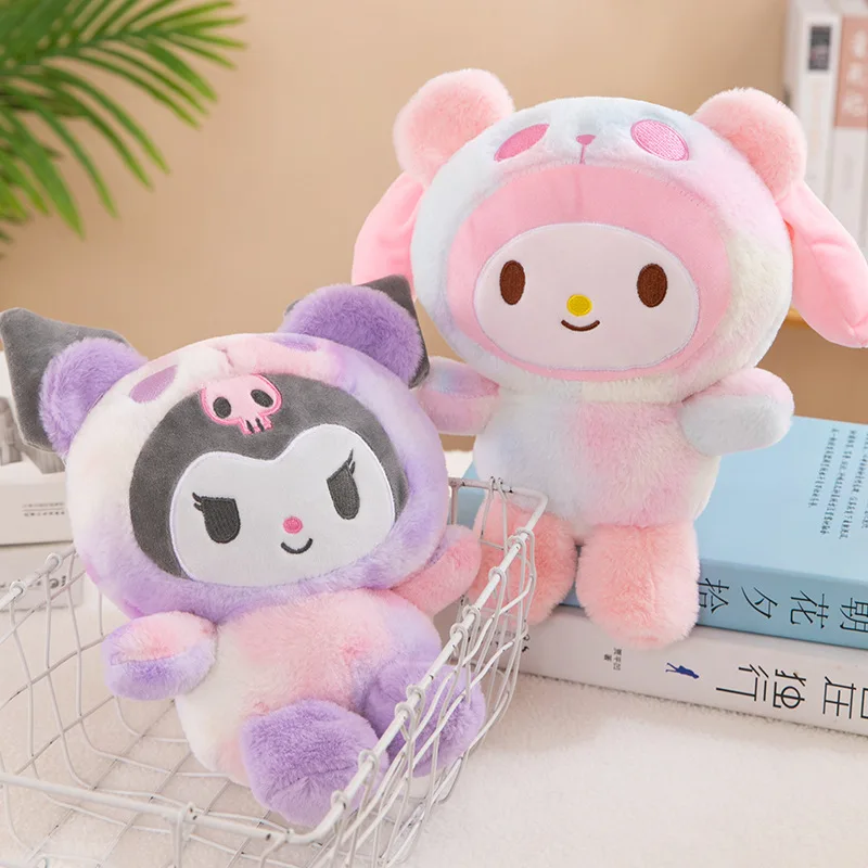 Sanrio 25Cm Anime Sanriod Toys Kawaii Kuromi Cinnamorol Plush Soft Stuffed Animals Doll Plushie Pillow Children's Toys Gifts