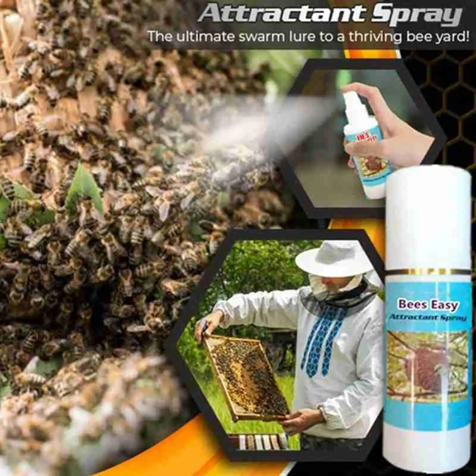 Bee Attractant Lure Swarms Bee Attract Stimulant Trapping Easy to Use Hornet Natural Bee House Trap Bait Swarm Lure for Outdoor