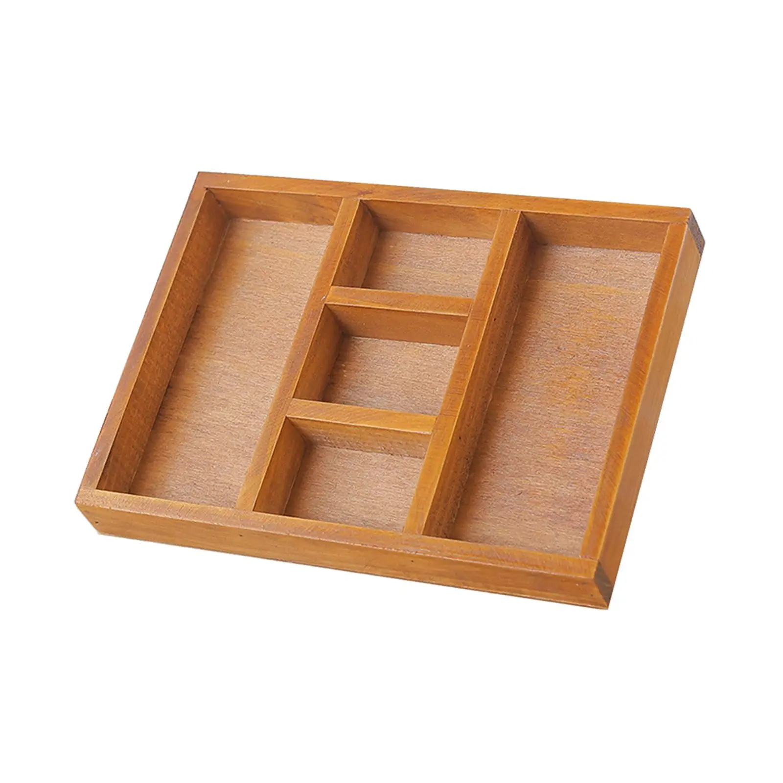 Wooden Jewelry Display Tray Case Holder Divider Box for Accessories Sundries Necklace Cosmetic Home Organization