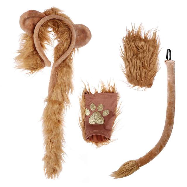 Plush Animal Lion Costume Cosplay Fancy Dress for Party Holiday Photo Prop