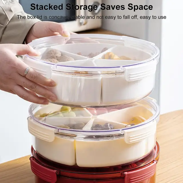 New Divided Serving Tray with Lid Snackle Box Container with Drain Holes 4  Compartment Snackle Box Charcuterie Container - AliExpress