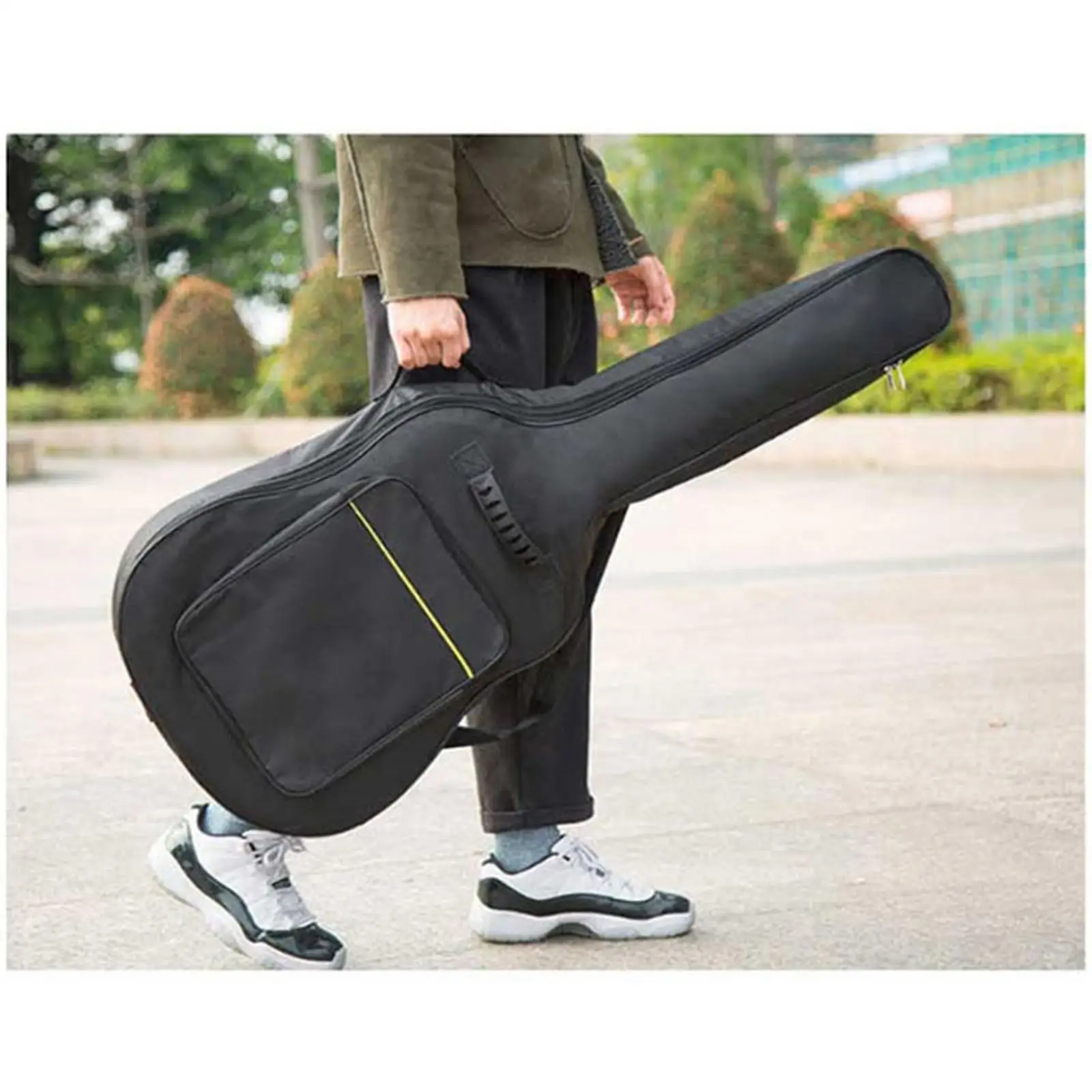39 Inch Acoustic Guitar bag Padding Thick Waterproof Oxford Fabric Guitar Carry Case for storage Adjustable Straps Black