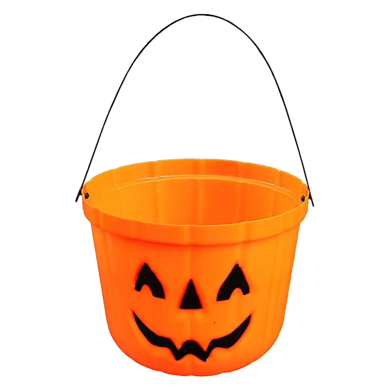 Halloween Pumpkin Bucket Candy Pail Basket with Handle Candy Holder for Cafes Living Rooms