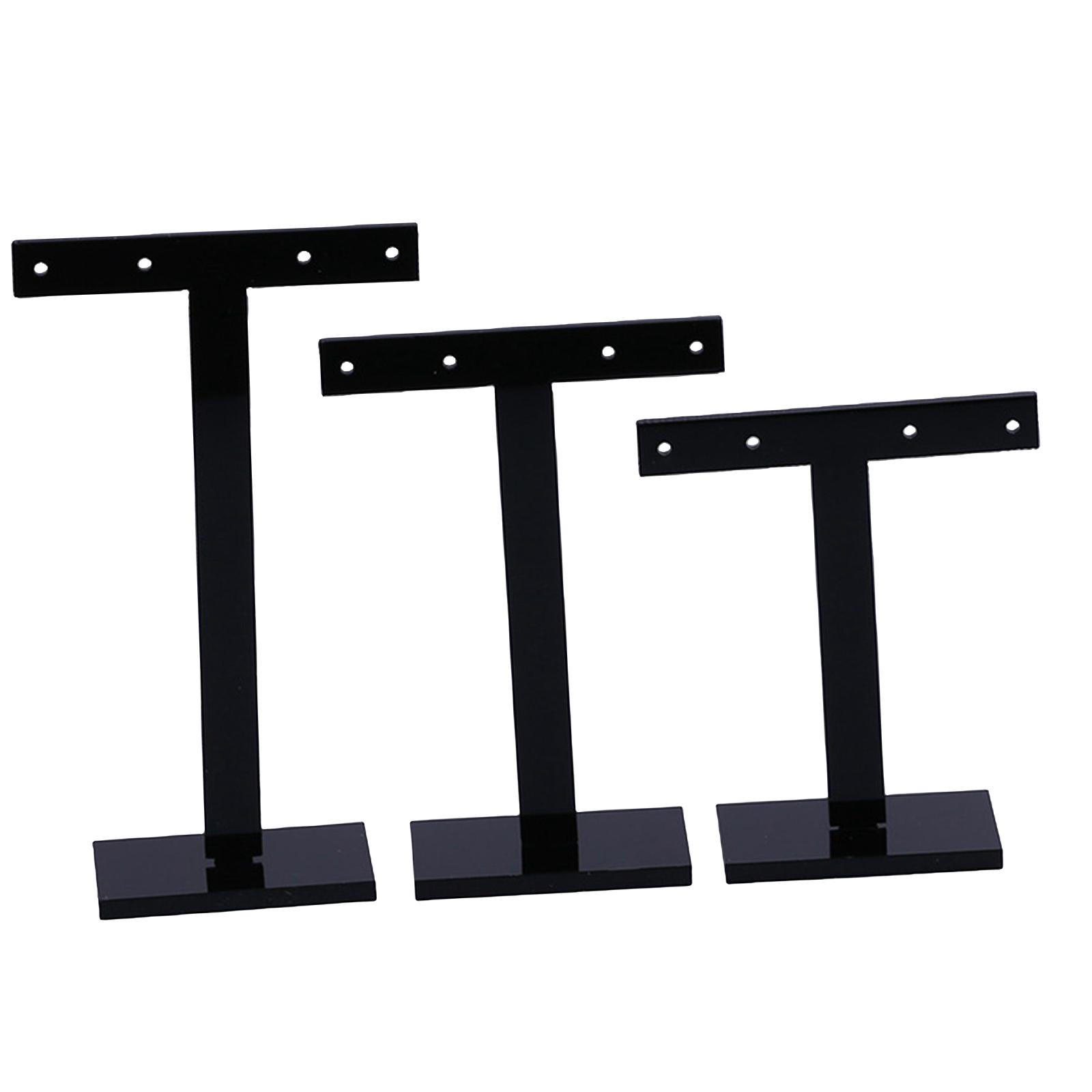 3Pcs Tabletop Earring Display Stand Photo Props Retail Photography Black Jewelry Holder Display Holders for Show for Women Girls
