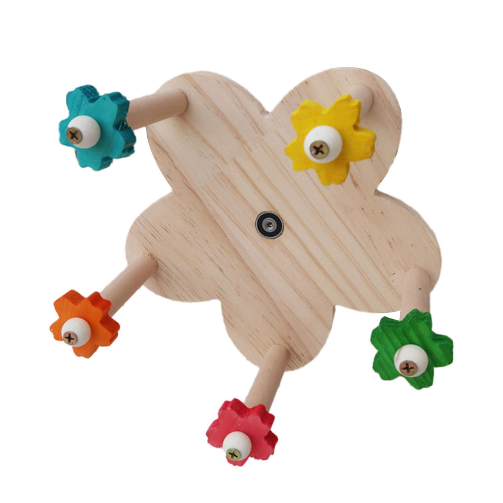 Bird Parrot Perch Wheel Toy Smooth Surface Wooden Rotating Perches Toys for Lovebirds Macaws Budgies Cockatiels Parakeet Parrot