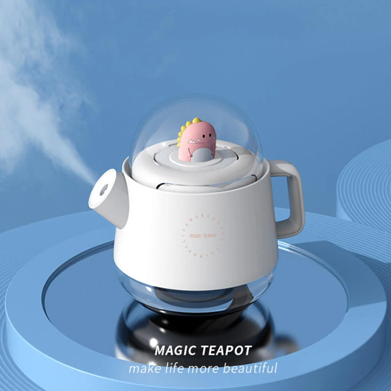 Plastic Teapot Air Humidifier Essential  with Colorful Night 60ml Water Tank