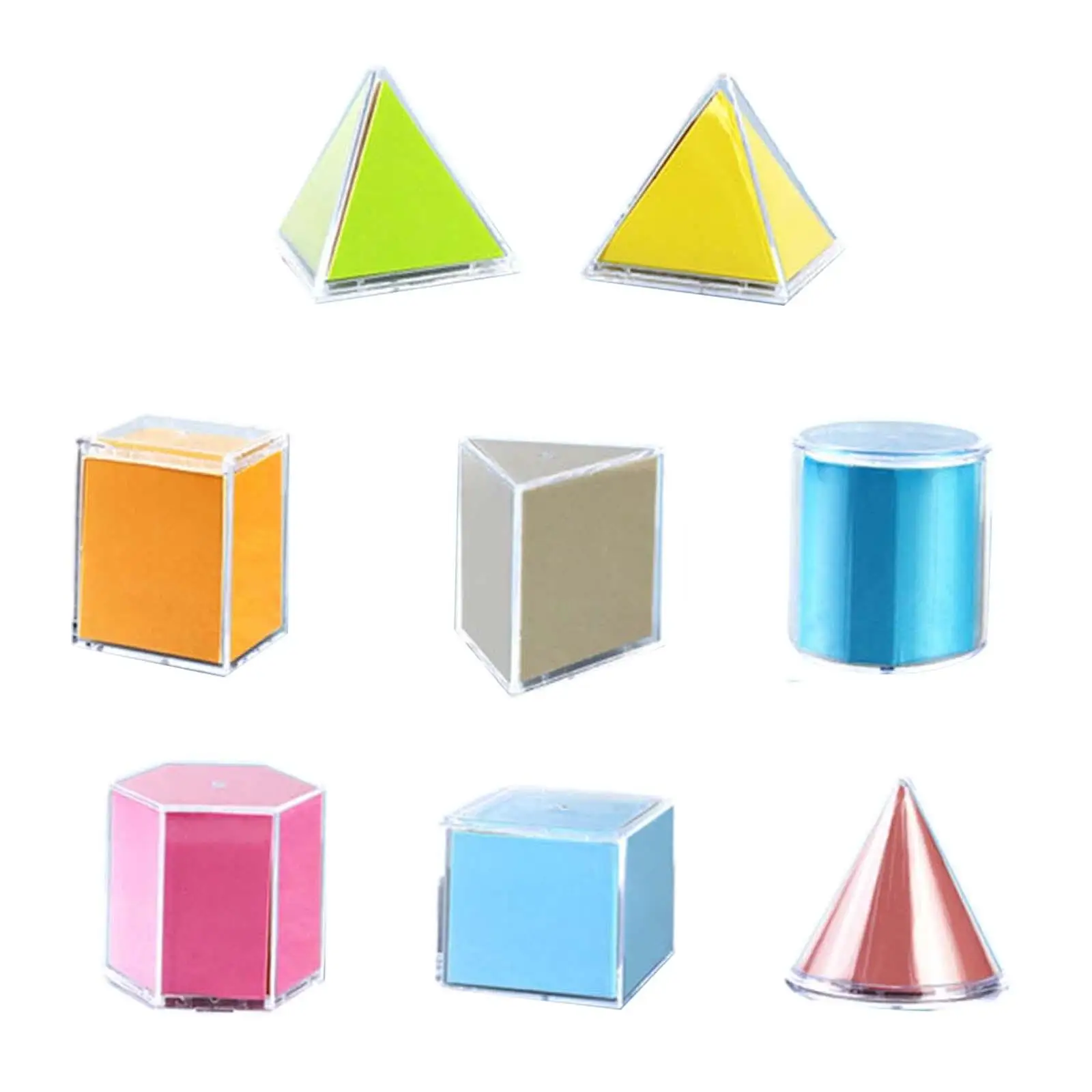 8Pcs 3D Shape Geometric Math Toy Shape Sorter Sorting Toy Educational Toy for Kids Homeschool Ages 3+ Teacher Aids Preschool