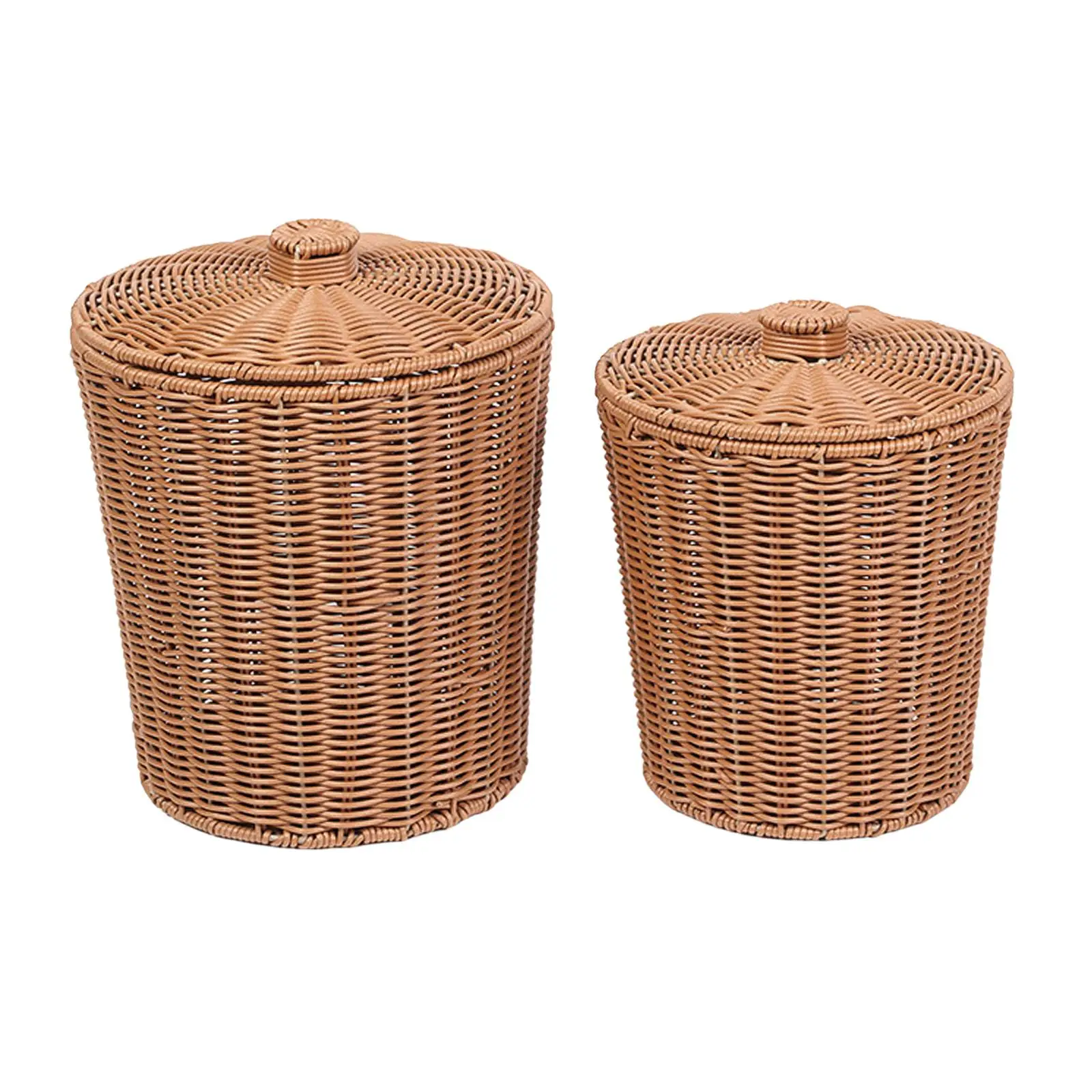 Wicker Waste Basket Handwoven for Home Decorative Living Room Fruit Tray