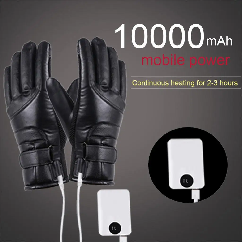 Men Women Winter Electric Heated Gloves Motorcycle Thermal Warm USB Rechargeable
