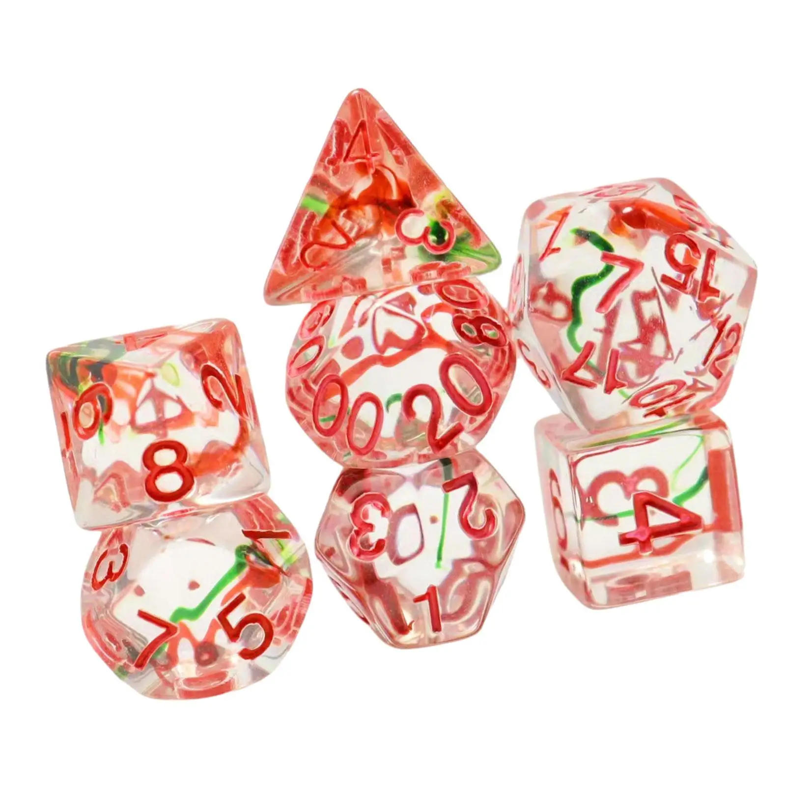 7 Pieces Dice Set Math Counting Teaching Aids Party Game Dices Party Supplies Multi Sided Game Dices for Bar Role Playing Game