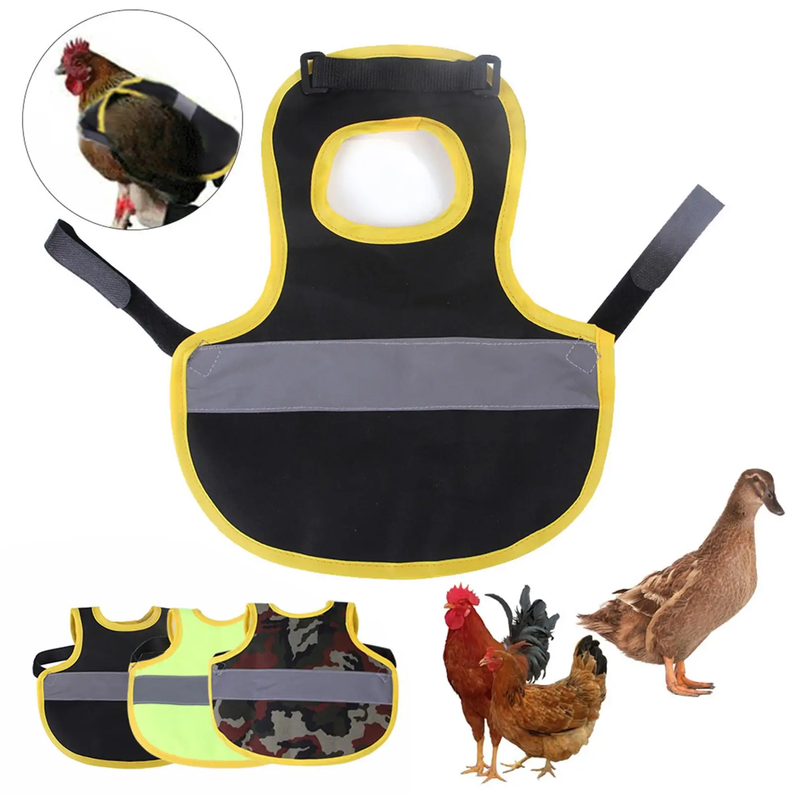 Chicken Saddle Hen Apron Protect Back , wing Feather Protection Standard Size Jacket Suit Small Medium and Large Hens