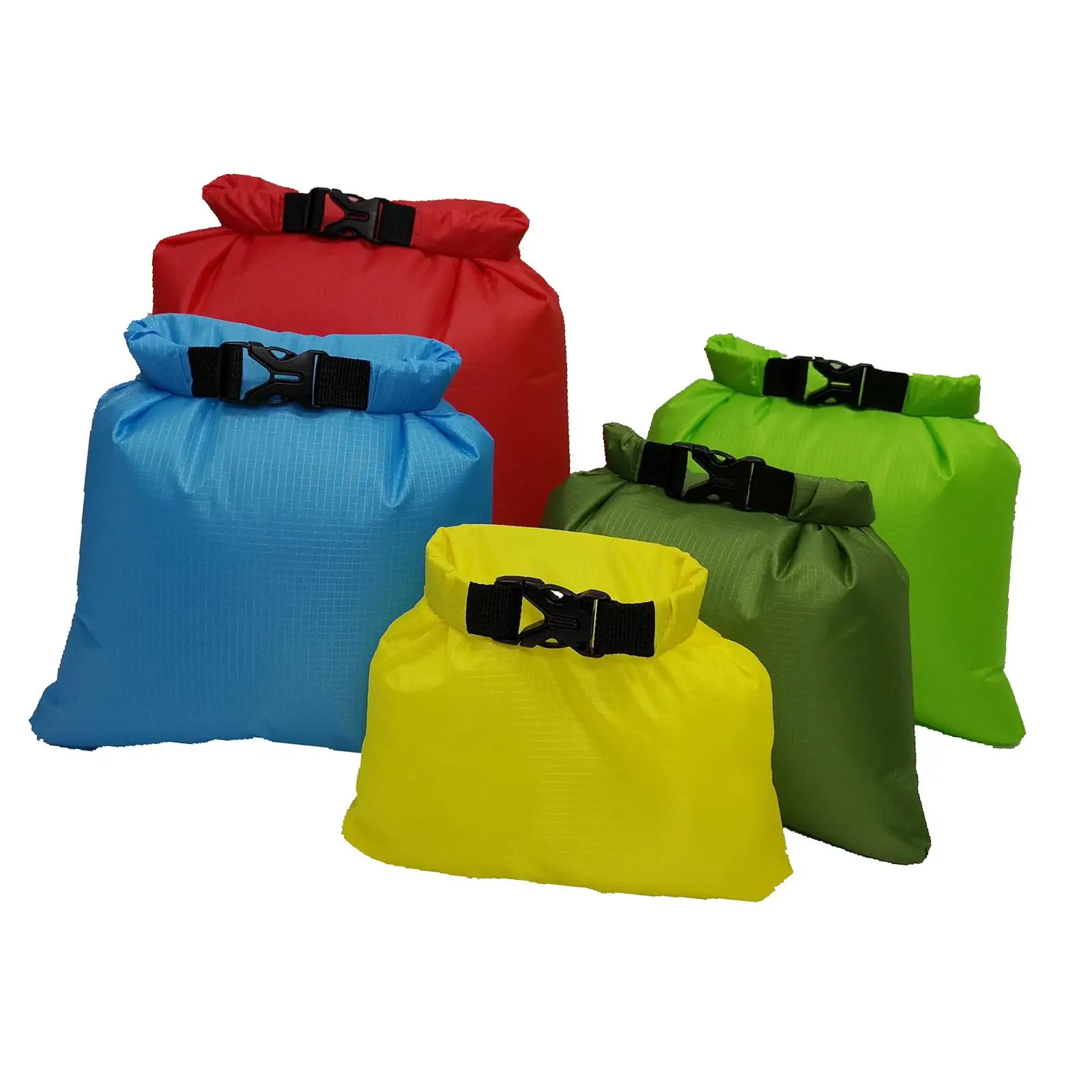 5 Pieces Drying Sack Marine Dry Bags Multipurpose Lightweight Mixed Colors for Kayaking, Fishing, Rafting, Swimming, Drifting