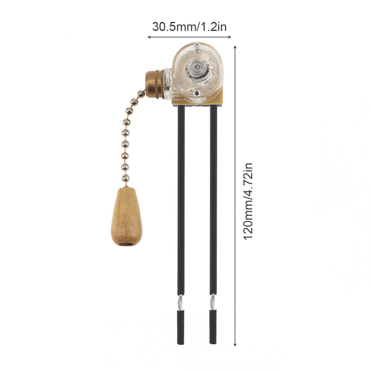 Description Picture 3 of item2pcs Universal Wall Light Pull Switch Home Ceiling Fan Lamp Pull Chain Cord Switch Set   Lamp Hanging Chain Switch Zipper Switch