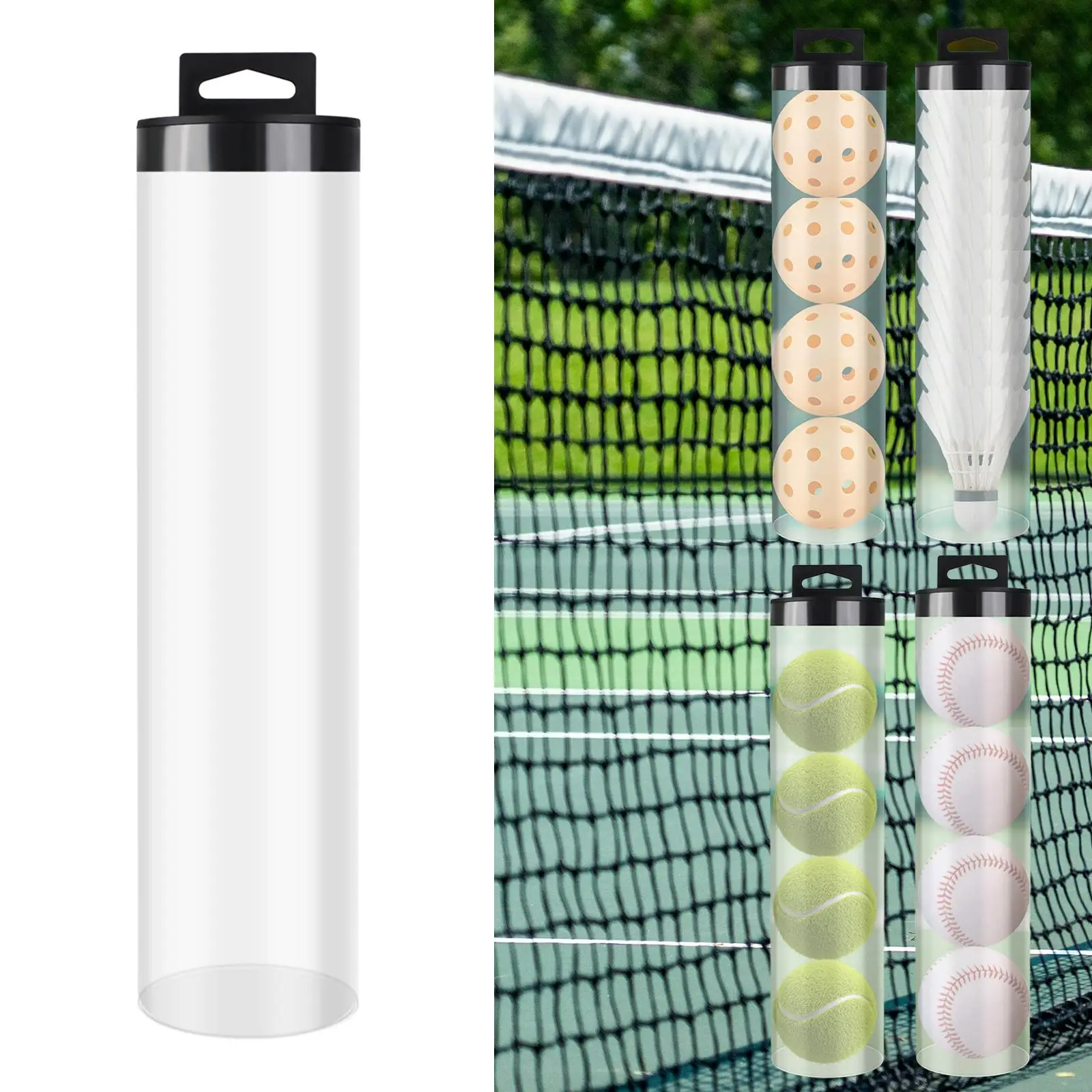 Tennis Ball Holder Pickleball Ball Storage Tube Cylinder Pickleball Organizer for Golf Outdoor Training Practice Accessories