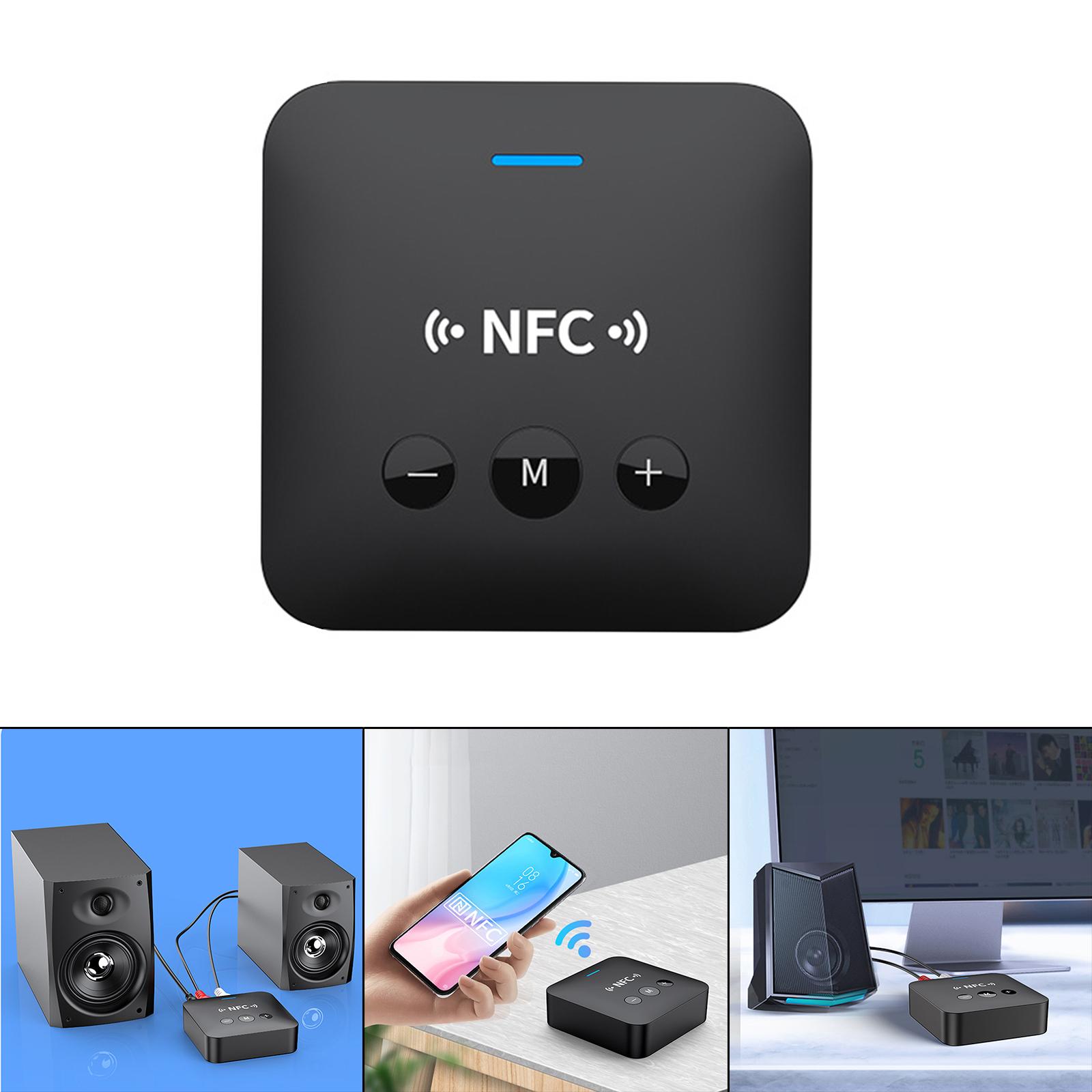 NFC Bluetooth 5.0 Transmitter Receiver TF Card Mode TV Car Dual Device Link