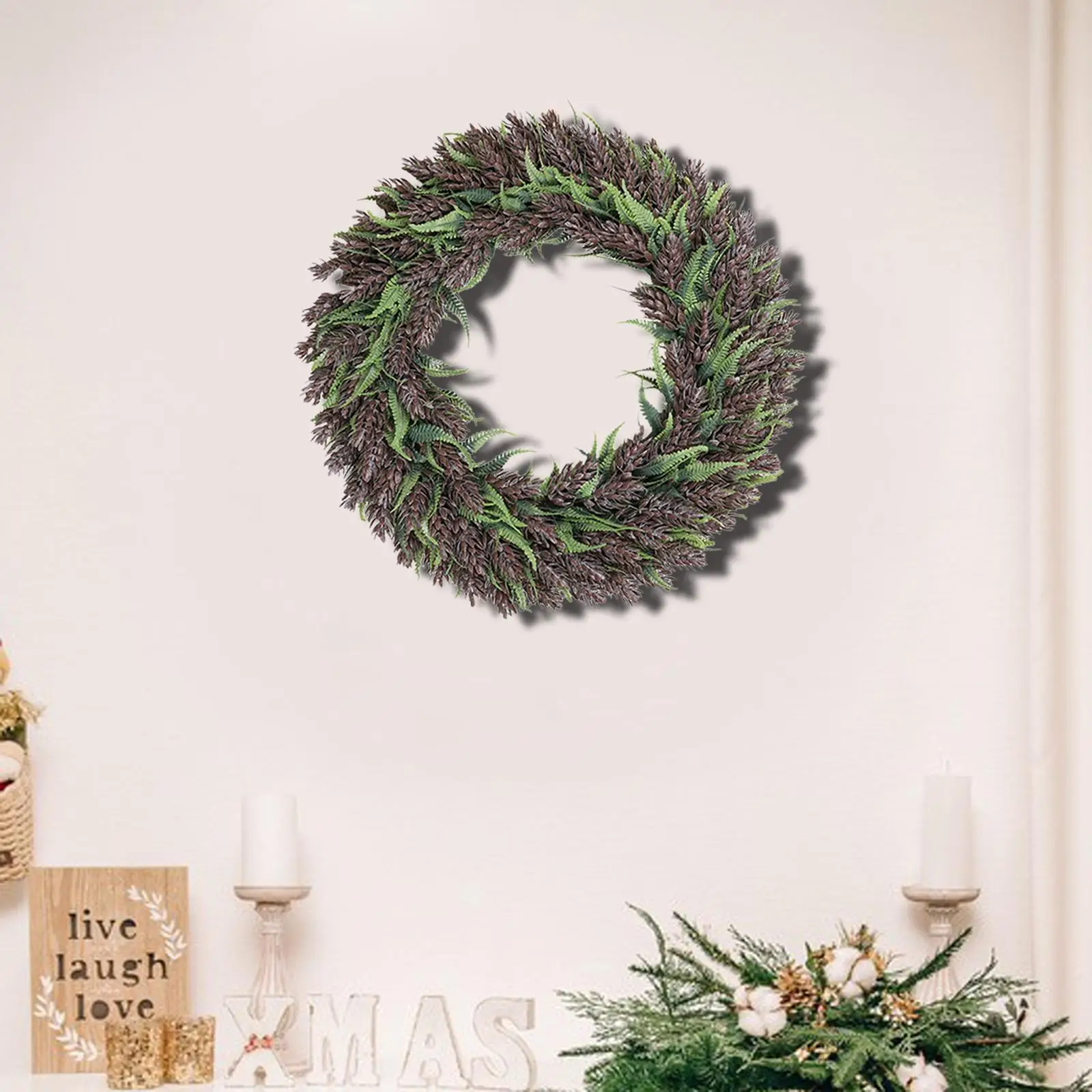 45cm Front Door Wreath Garland Greenery Leaves Spring Summer Outside Christmas Home Wedding Wall Easter Window Hanging Decor
