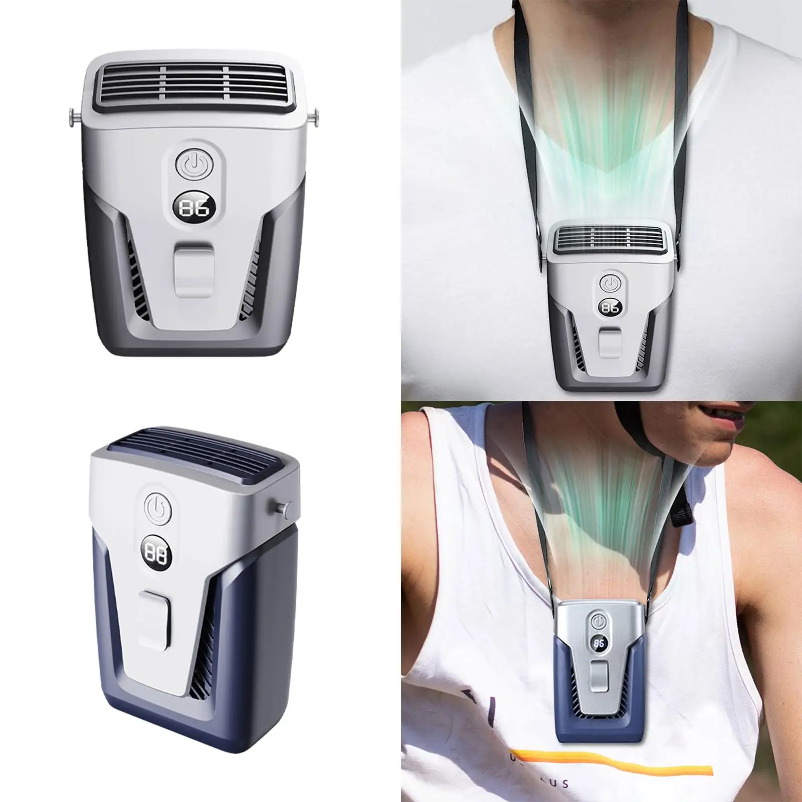 Portable Mini Waist Fan 3 Speed Air Conditioner Waist Clip Fan Wearable Cooler Fan for Hiking Camping Cycling Fishing Traveling