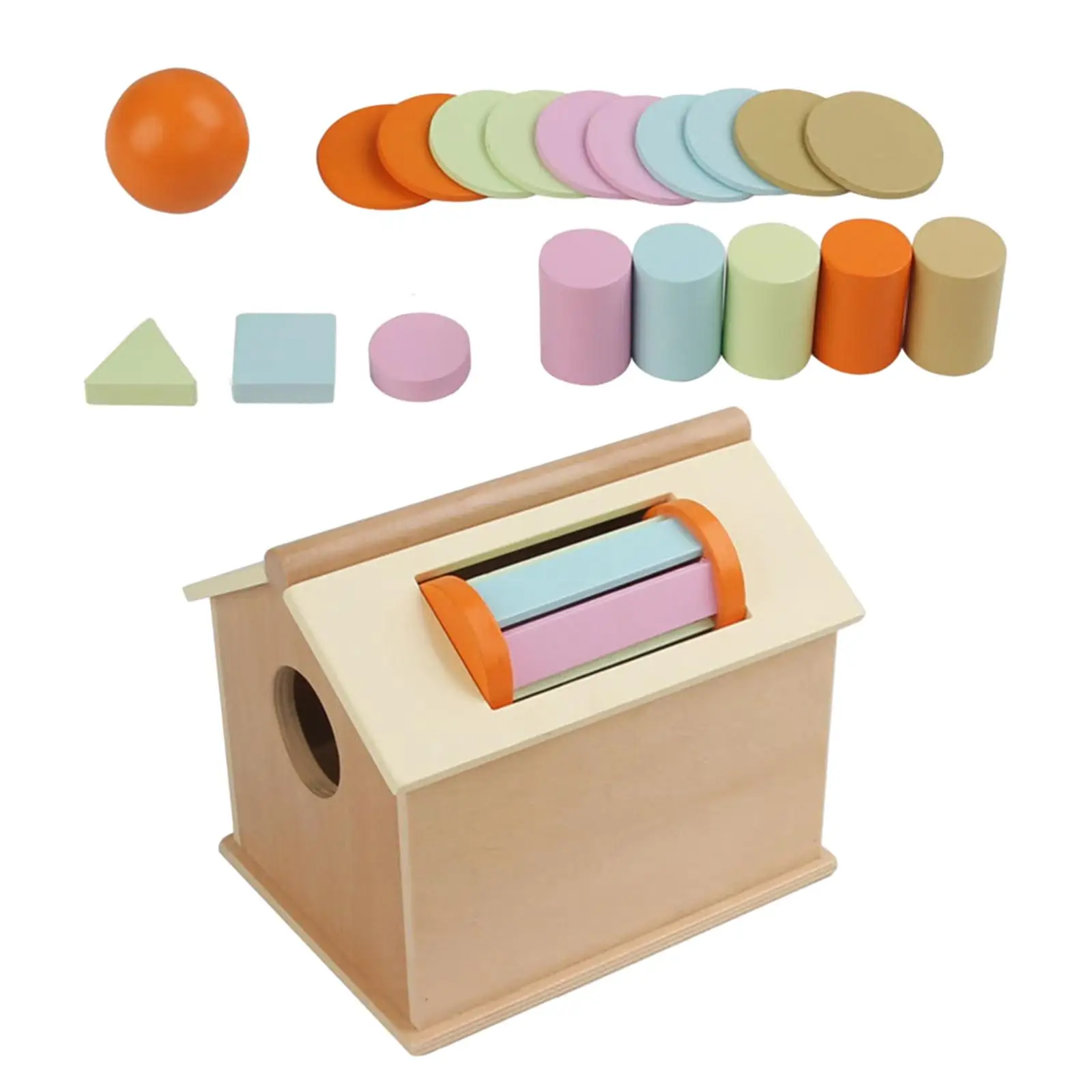 Rainbow Drum Gift Wooden Montessori Toys for 6-12 Months Baby Girls Boys