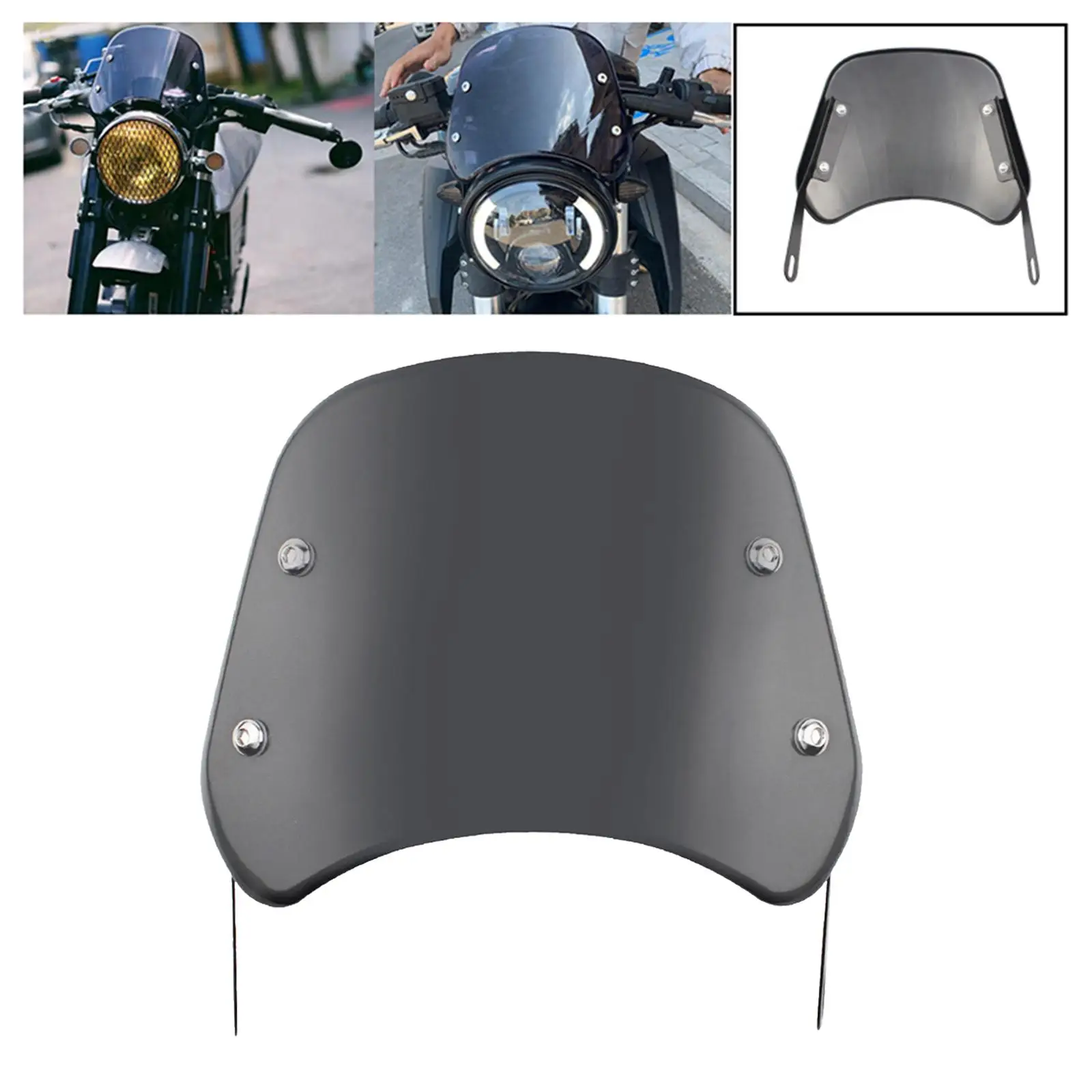 Front 5-7 inch Motorcycle Headlight Windshield, Wind Deflector Windscreen for Motorbike Compact Replacement accessories