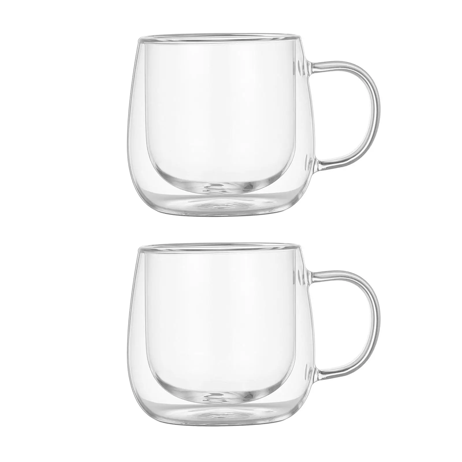 300ml Glass Cup Double Wall Drink Mugs Borosilicate Glass Anti-Scalding Coffee Cup for Teas Ice Cream Hot Coffee