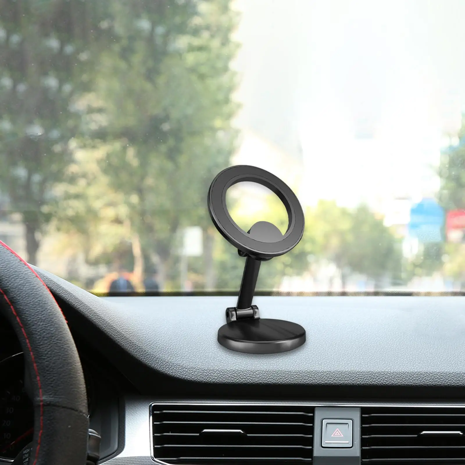Magnetic Car Phone Mount Foldable Compact Fits Most Smartphones Universal with Metal Plates Automotive Accessories Phone Cradle