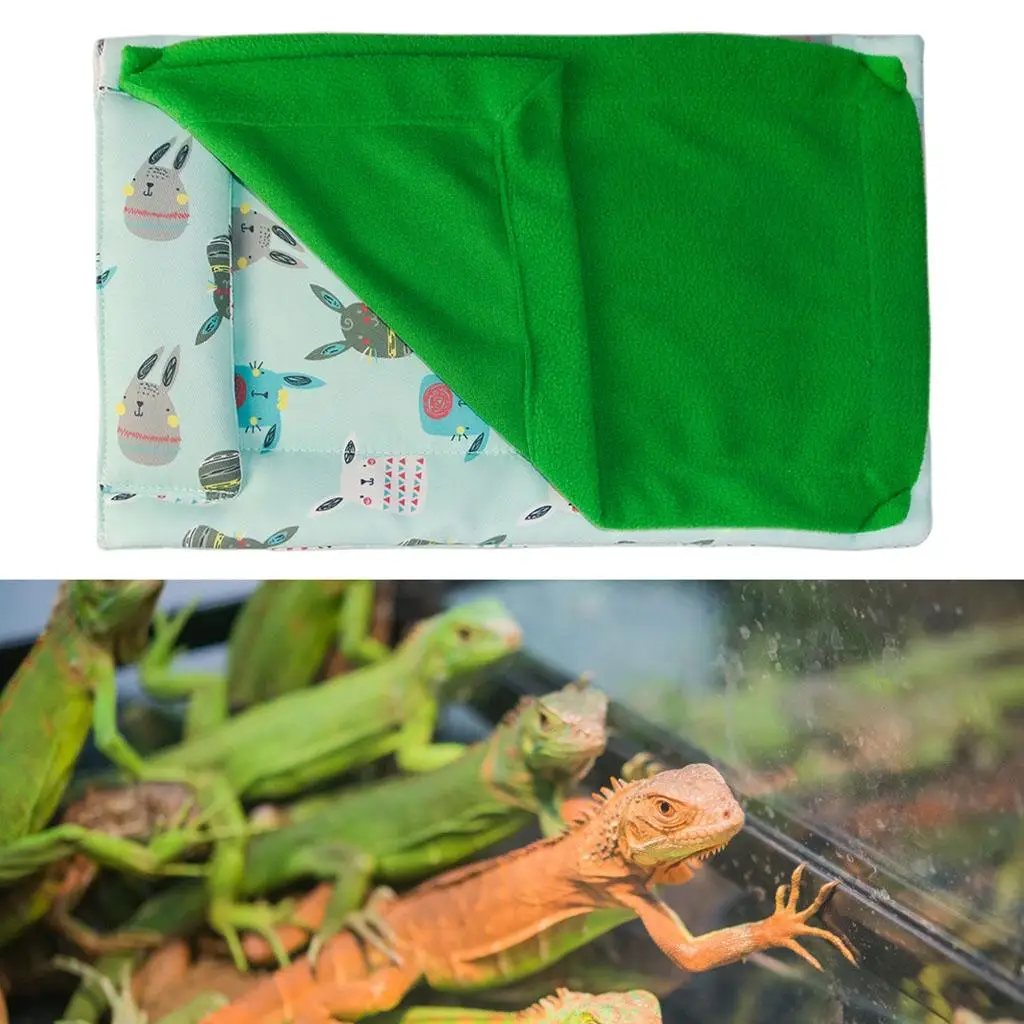 2x Soft Pad Reptile Sleeping Bag Carpet Bedding W/ Blanket Pillow Bearded Dragon for Supplies Gecko Little Pet Animals Hamster